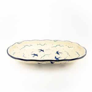 półmisek, ceramika boleslawiec, ceramika artystyczna, talerze, zastawa stołowa, jaskółki