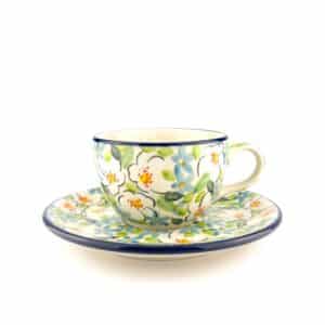 Filiżanki, filiżanka do espresso, filiżanki do kawy, filiżanki do herbaty, filiżanki w kwiaty, filiżanka ze spodkiem, porcelana filiżanki, ceramika bolesławiec, polska ceramika, unikat