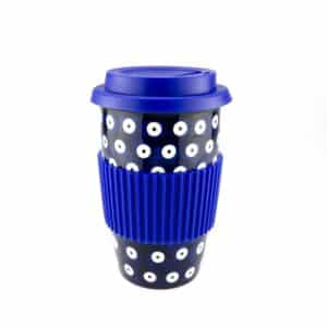 kubek podróżny, ceramika bolesławiec, porcelana bolesławiec, kubek do auta