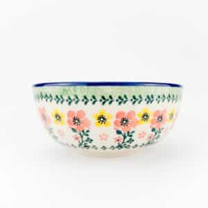 Miska, miski, salaterka, miska w kwiaty, miska bolesławiec, miska ceramiczna, duża miska, zastawa stołowa, naczynia ceramiczne, ceramika Bolesławiec
