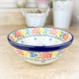 Miska, miski, salaterka, miska w kwiaty, miska bolesławiec, miska ceramiczna, duża miska, zastawa stołowa, naczynia ceramiczne, ceramika Bolesławiec