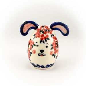 figurka ceramiczna, ozdoba, jajko wielkanocne, piesek, kot, ceramika bolesławiec, porcelana bolesławiec, porcelana figurka