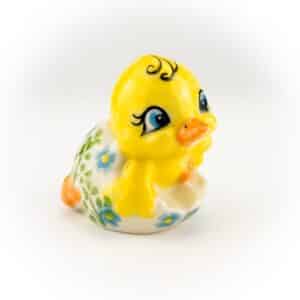 kaczuszka w jajku, figurka ceramiczna, ceramika bolesławiec