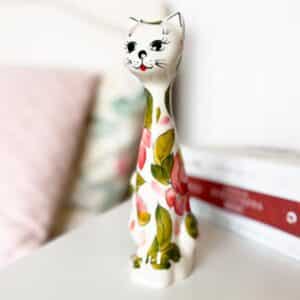 kot ręcznie malowany, figurka, ozdoba, ceramika bolesławiec
