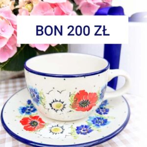 Bon, voucher na zakup ceramiki Bolesławiec o wartości 200 zł