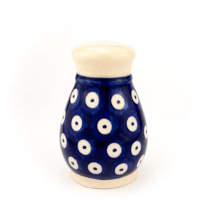 solniczka Bolesławiec, wzór w kropki, oryginalna ceramika bolesławiec