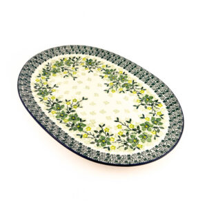 Półmisek bolesławiec, ceramika Bolesławiec, wzór w zielone kwiaty