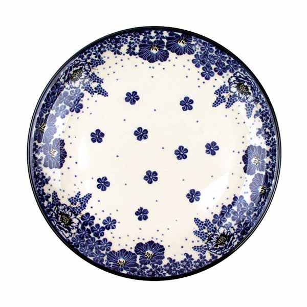 Dekoracja 1975X niebieskie kwiaty ceramika artystyczna - ceramika Bolesławiec