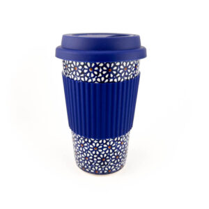 KUBEK PODRÓŻNY, kubek turystyczny, kubek do auta z ceramiki bolesławiec