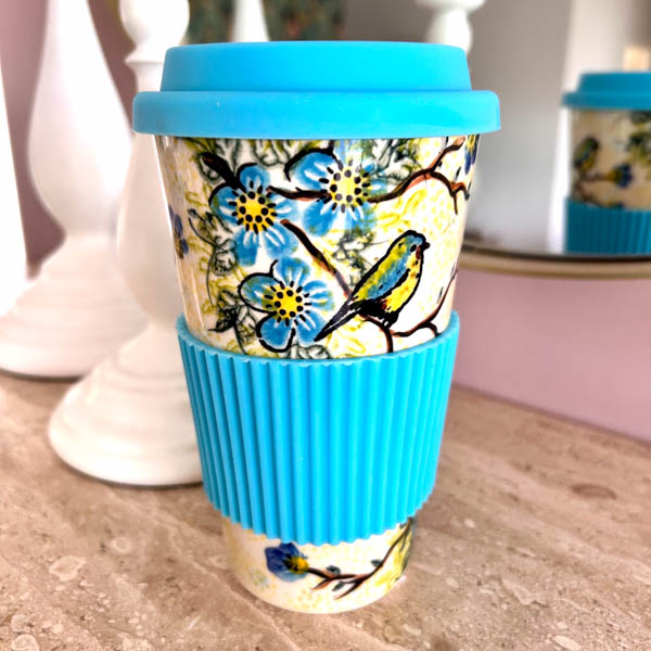 kubek podróżny, ceramika bolesławiec, kubek do auta