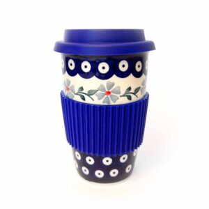 kubek bolesławiec, kubek podróżny, kubek turystyczny manufaktura, ceramika bolesławiec
