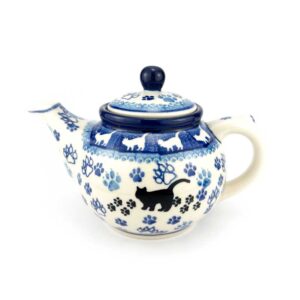 czajnik do herbaty, imbryk, czajnik na kawę, czajnik z kotem ceramika bolesławiec