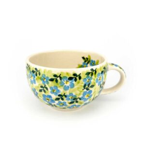 duża filiżanka ceramika bolesławiec, filiżanka w kwiaty