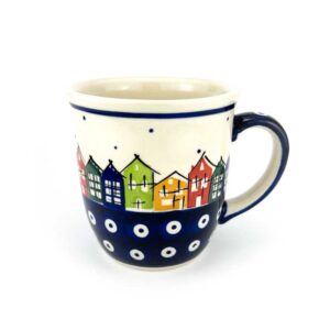 kubek w kropki, kubek z bolesławca, kubek bolesławiecki, ceramika bolesławiec
