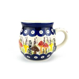 kubek na jesień, kubek czeski ceramika bolesławiec, kubek bolesławiec, kubek w kropki