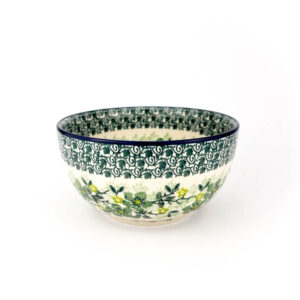 miska w zielone kwiaty ceramika bolesławiec, miska bolesławiec, wzór 2322X