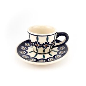 filiżanka espresso pawie oko bolesławiec, filiżanka espresso bolesławiec