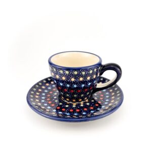 filiżanka espresso bolesławiec w kolorowe kropki