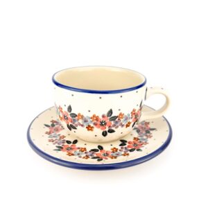 filiżanka bolesławiec retro wianek