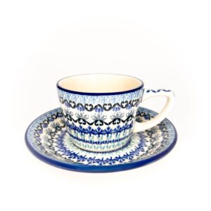 nowoczesna filiżanka ze spodkiem Bolesławiec