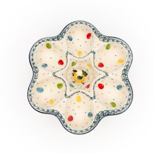 talerz na jajka wielkanocne ceramika bolesławiec